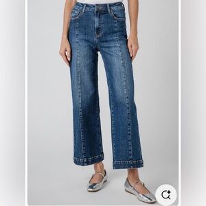 Risen Mia High Rise Front Seam Wide Leg Ankle Jeans
